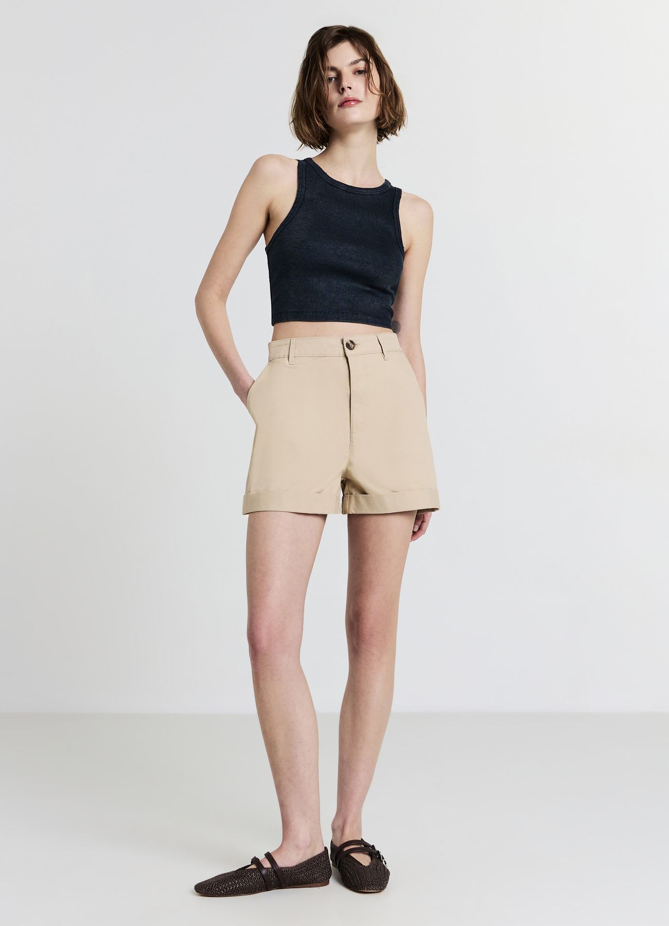 Pantaloncini chino tinta unita