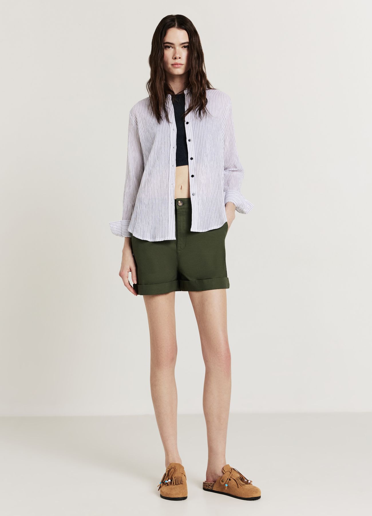Camicia coreana a righe