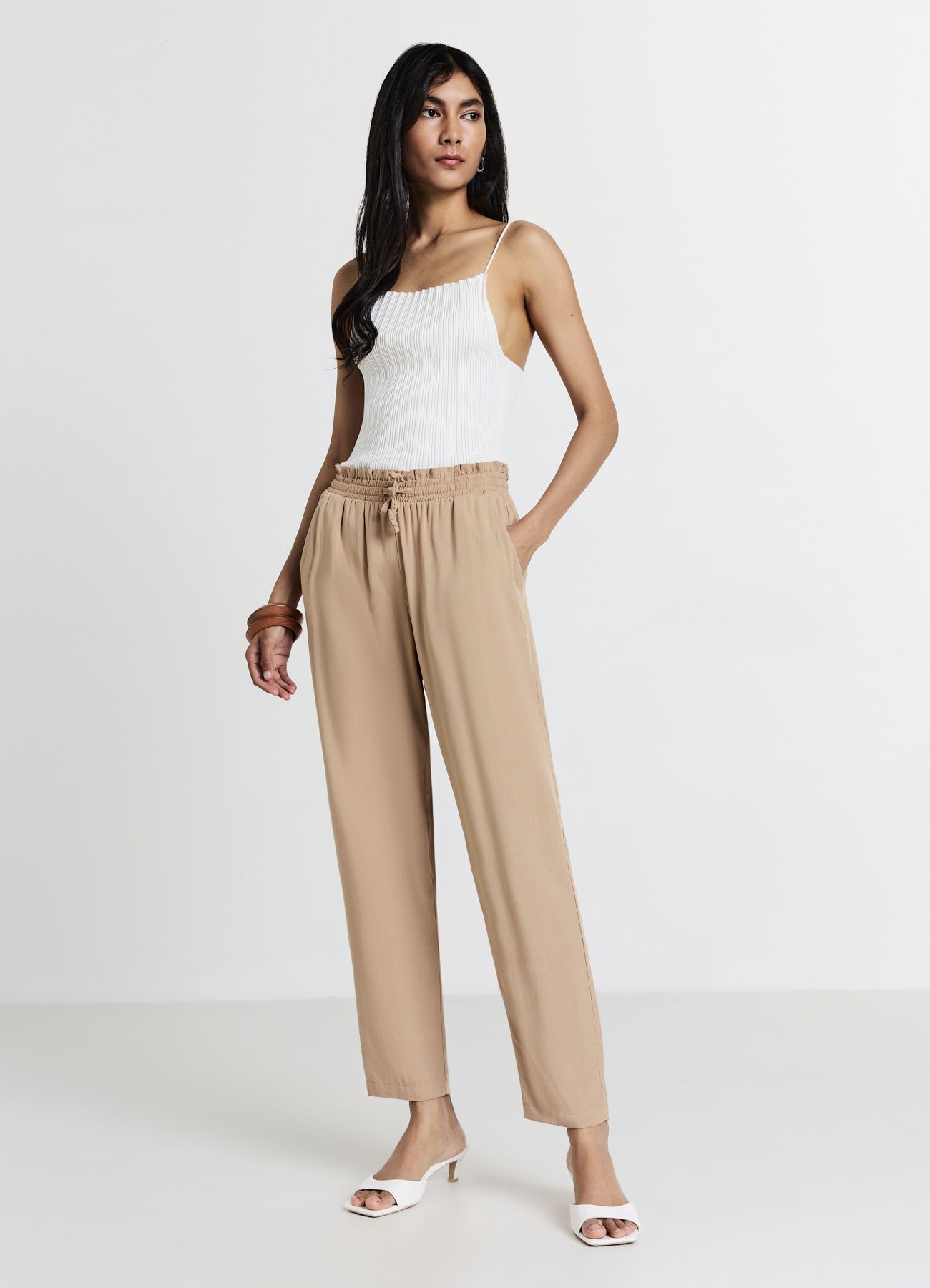 Pantalone lungo tinta unita