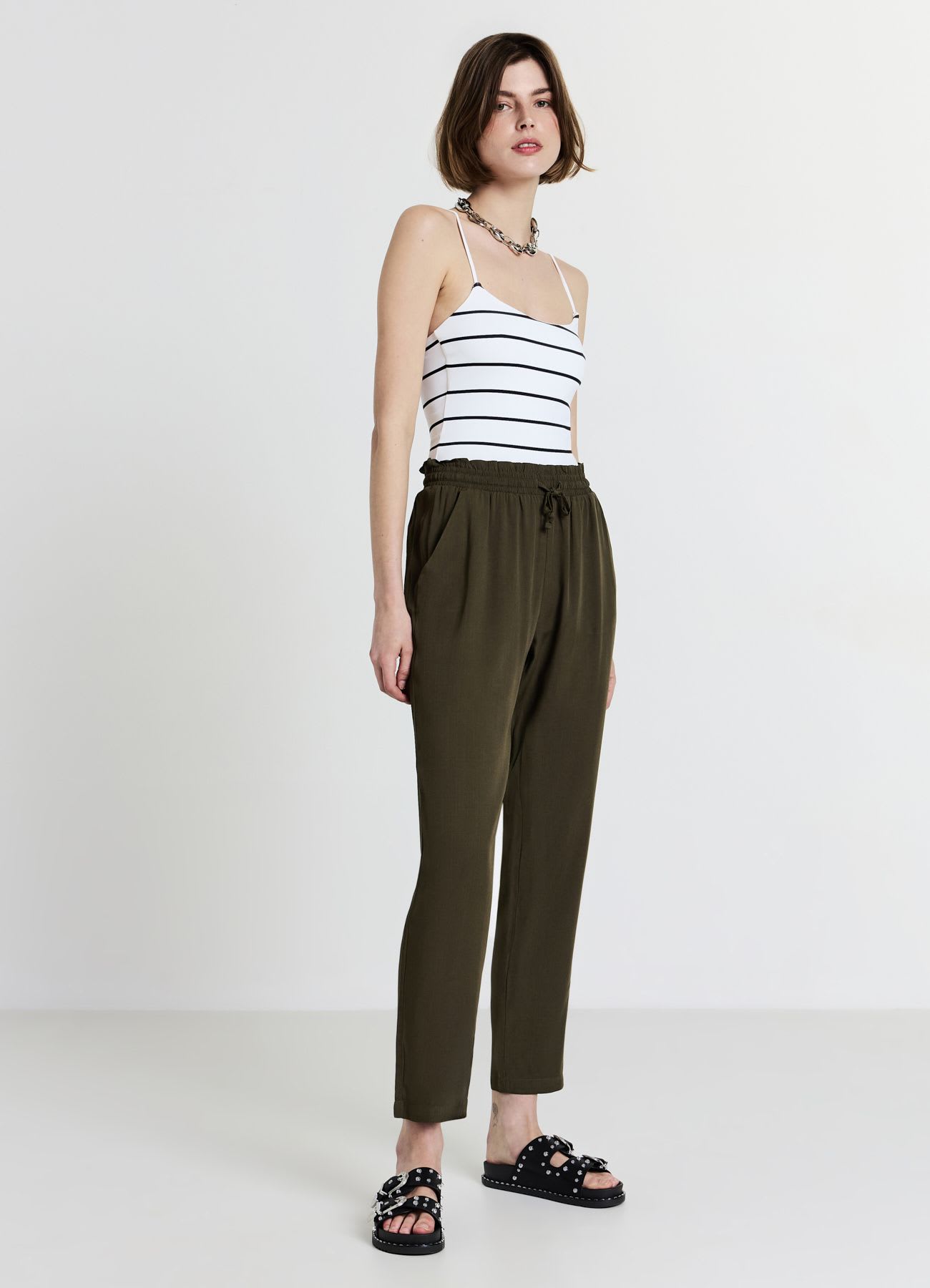 Pantalone lungo tinta unita