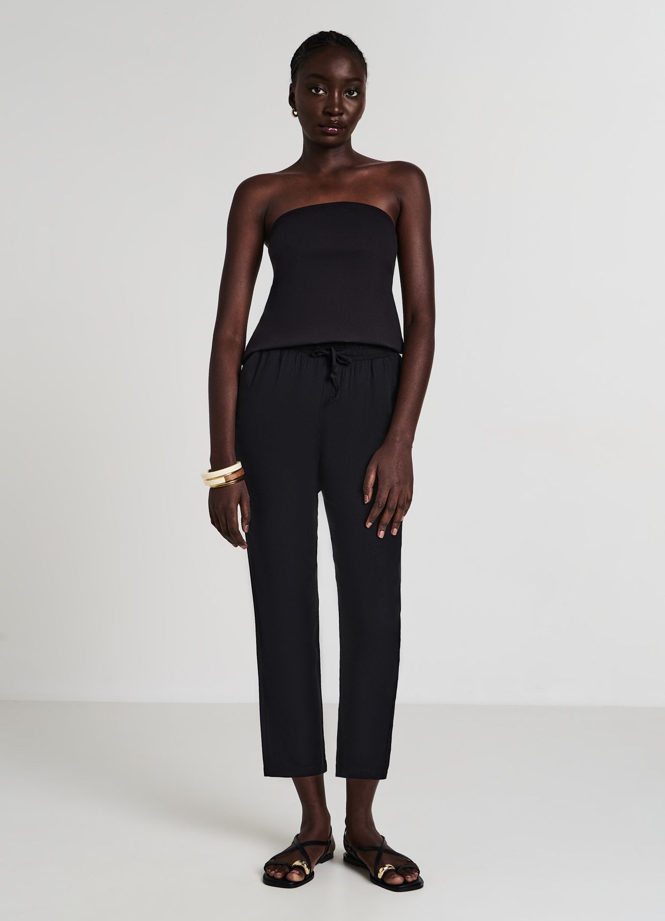Pantalone lungo tinta unita