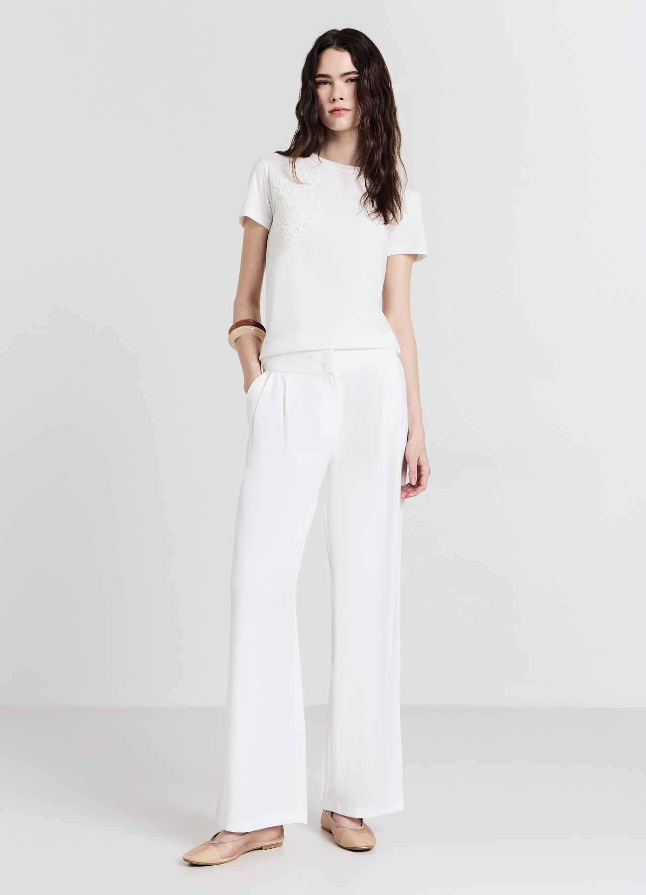 Pantaloni a palazzo tinta unita