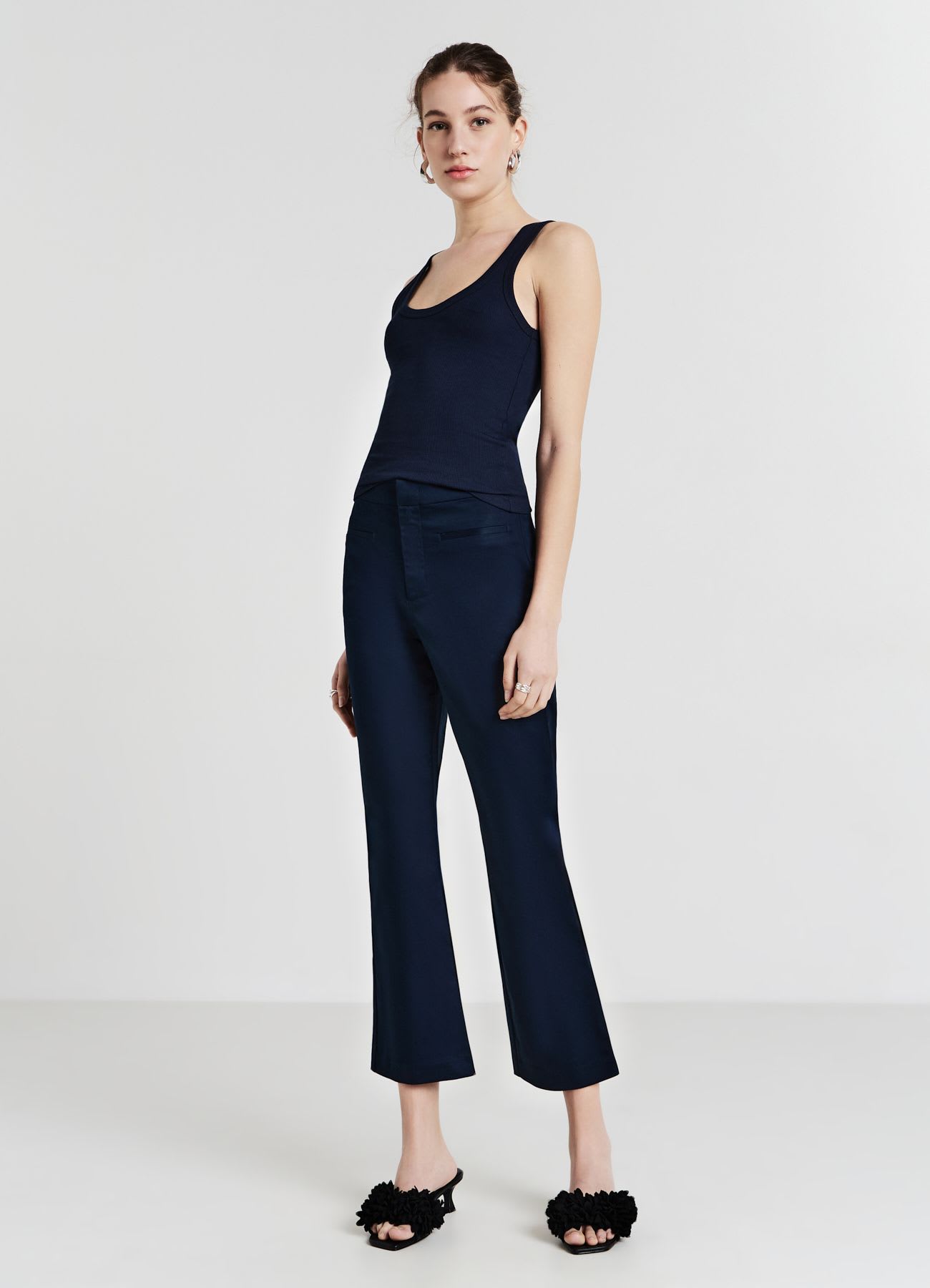 Pantalone cropped flare in rasatello