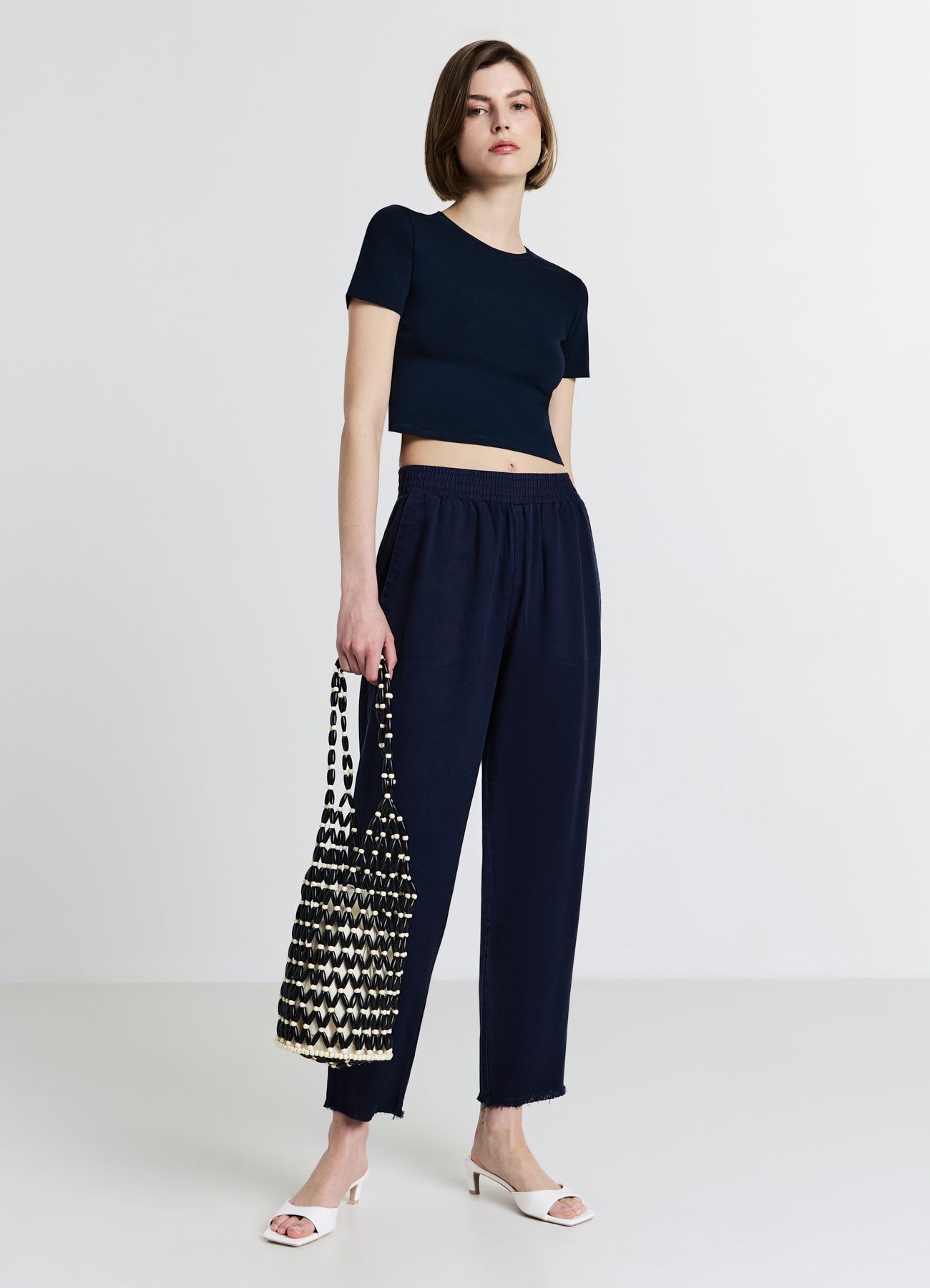 T-shirt crop cotone