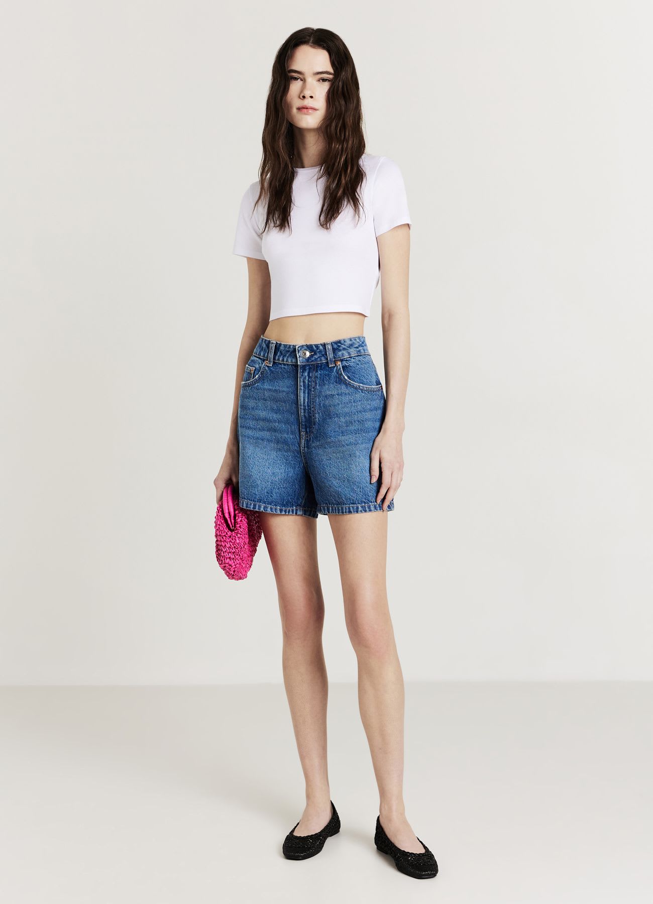 T-shirt crop cotone