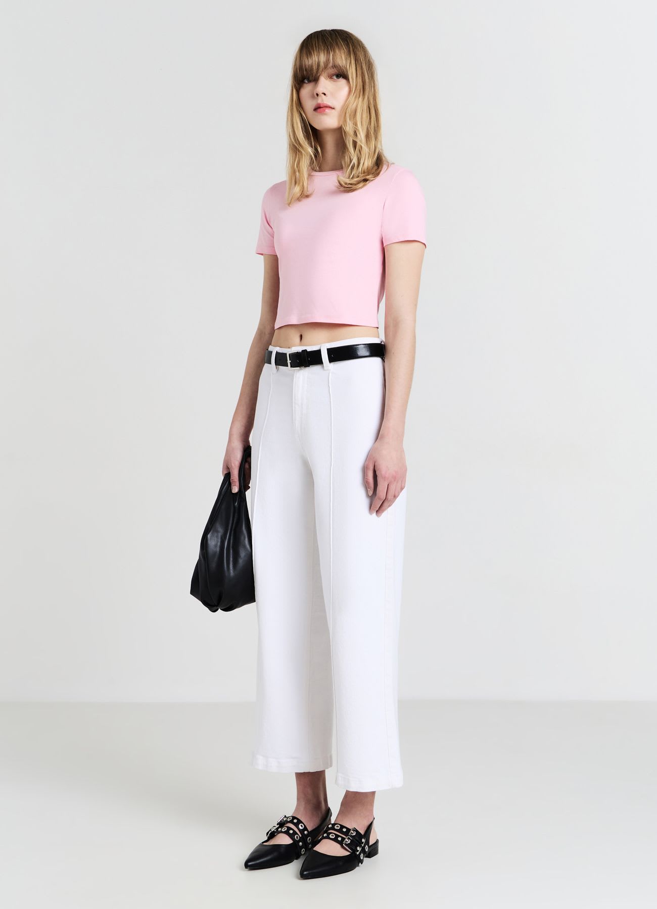 T-shirt crop cotone