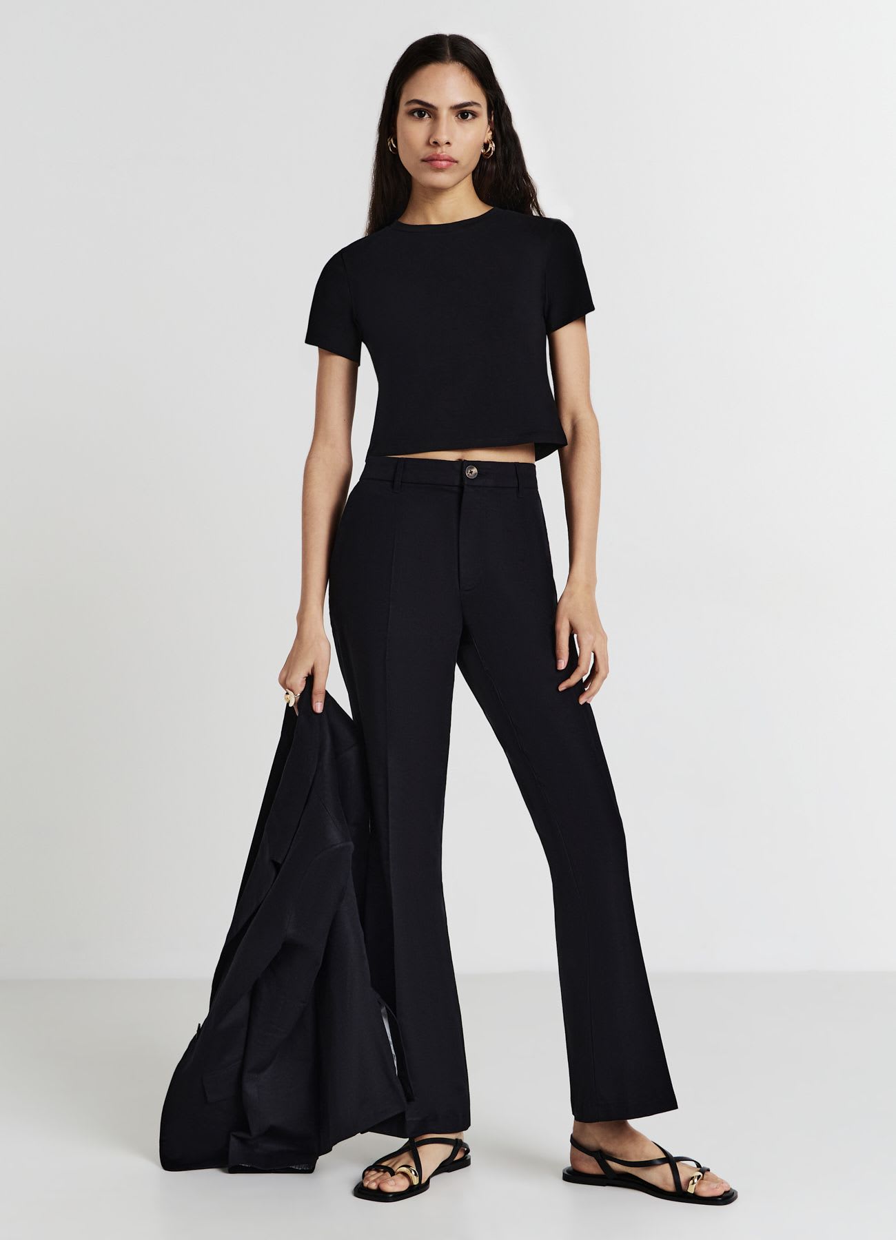 T-shirt crop cotone