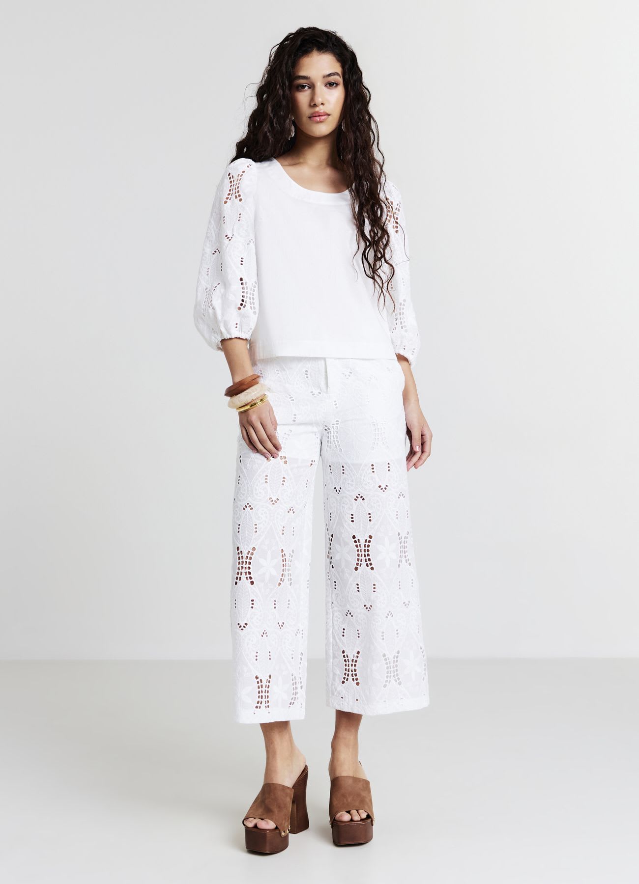 Pantalone culotte sangallo