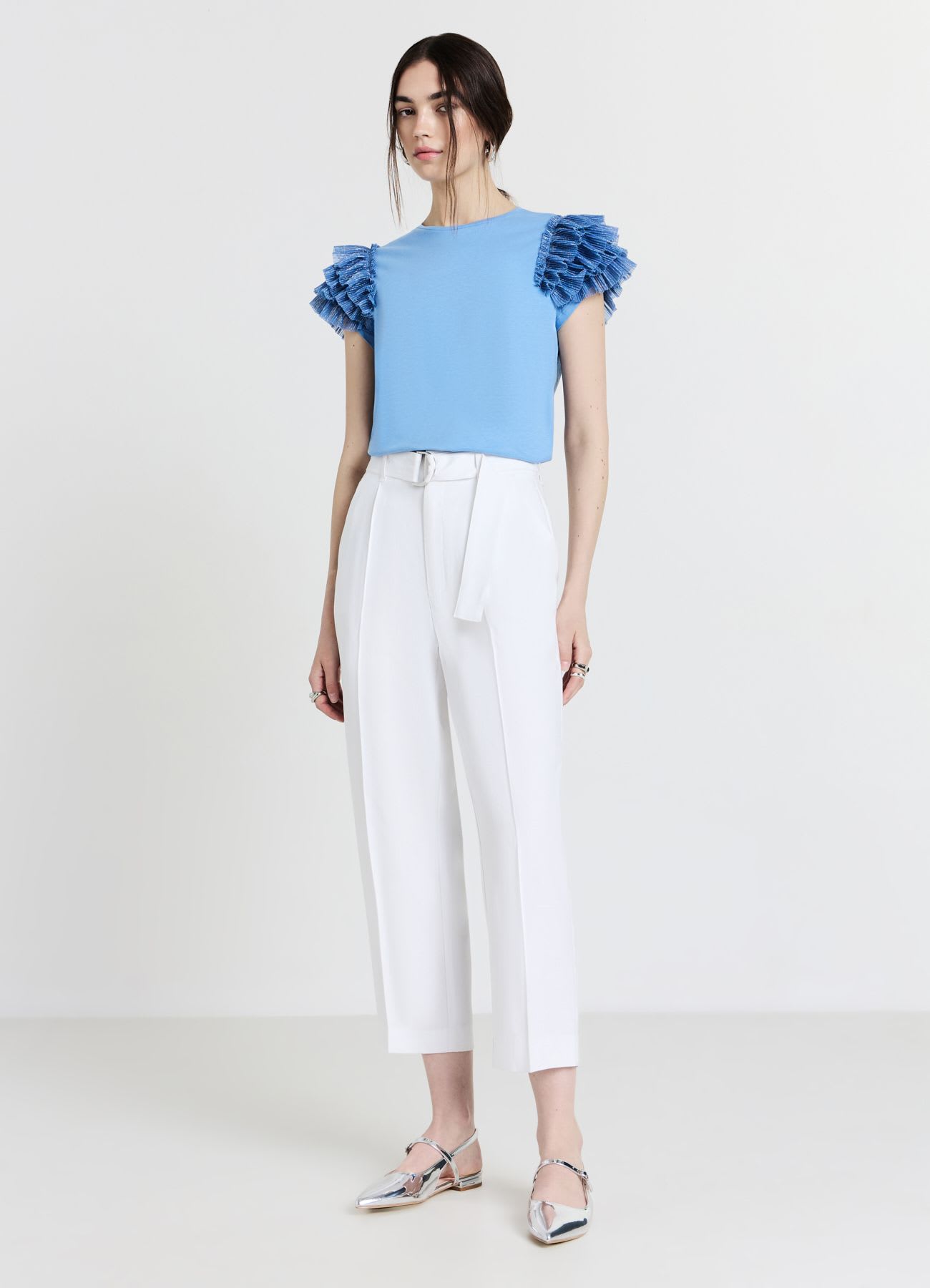 T-shirt maniche tulle
