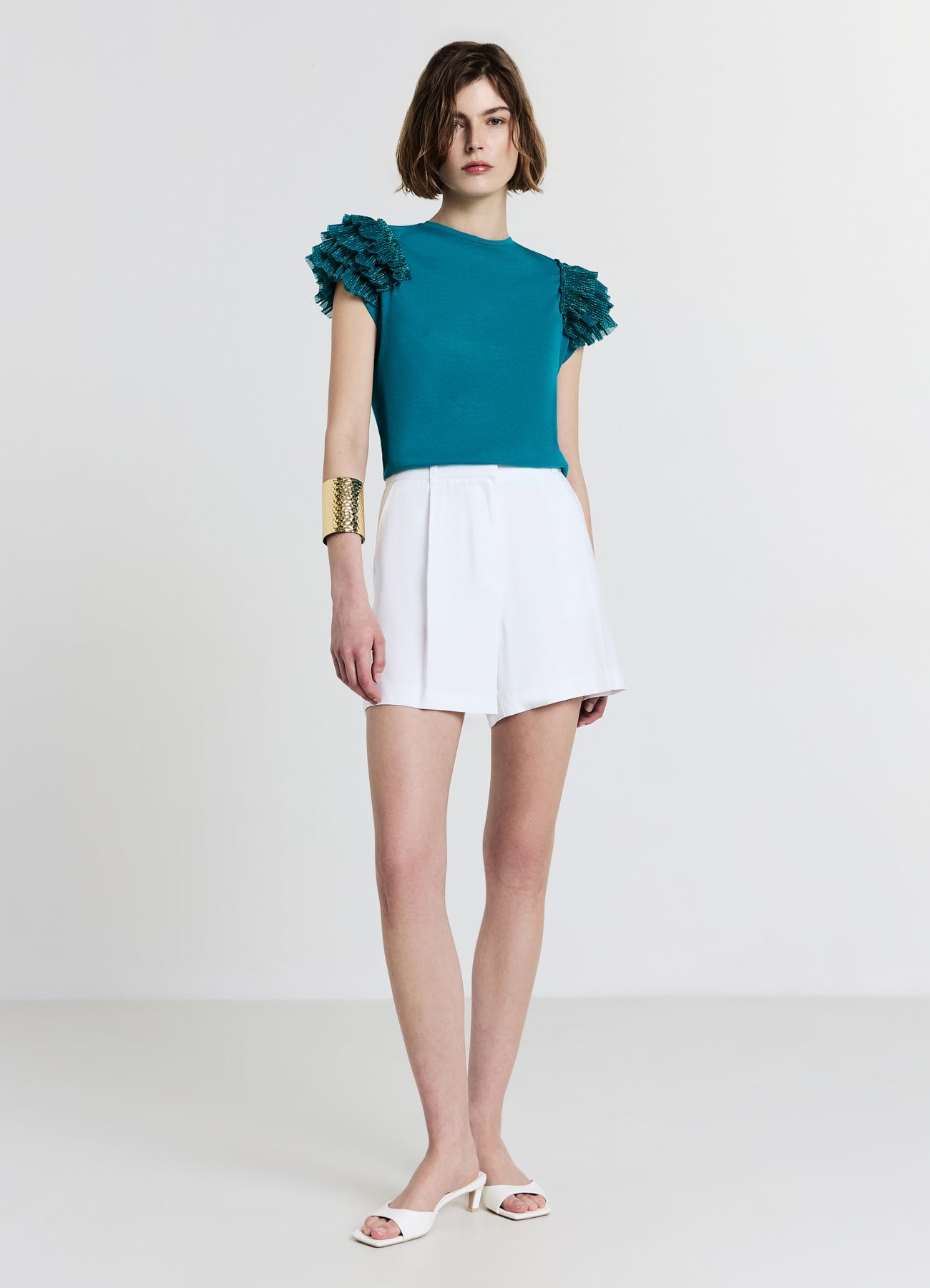 T-shirt maniche tulle
