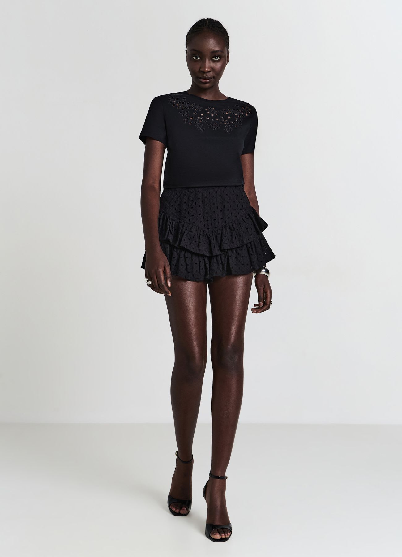 Gonna pantalone frill sangallo