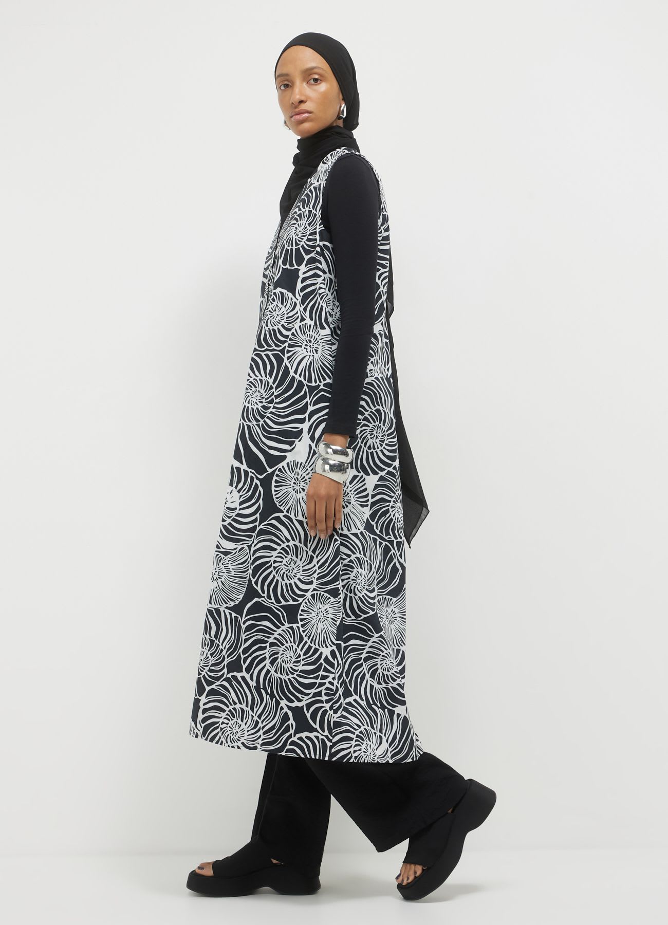 Vestito lungo fantasia bicolore