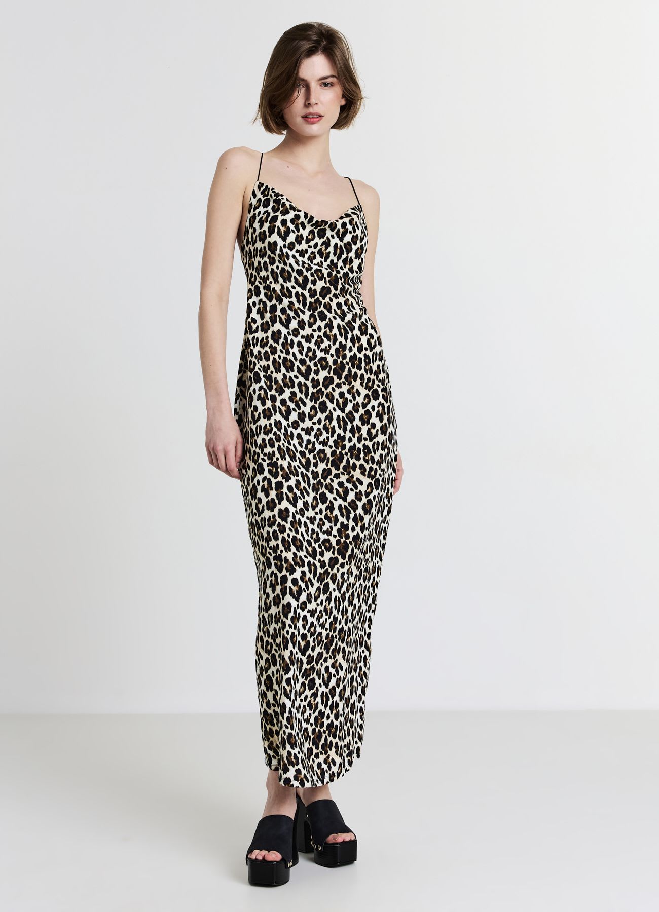 Vestito lungo sciallato fantasia animalier