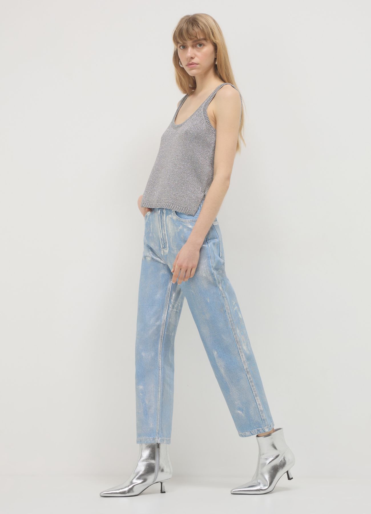 Jeans straight effetto spalmato