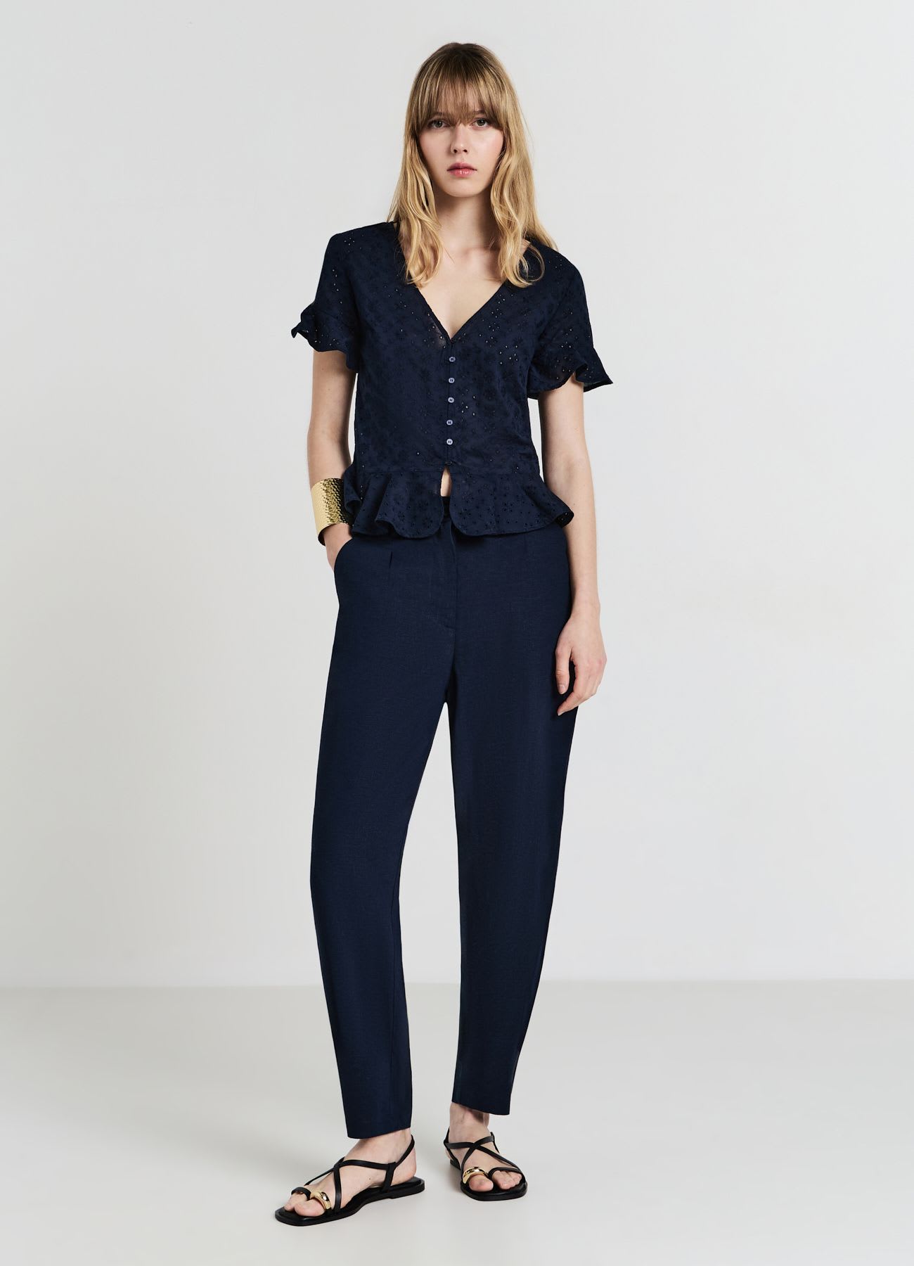 Camicia rouches sangallo