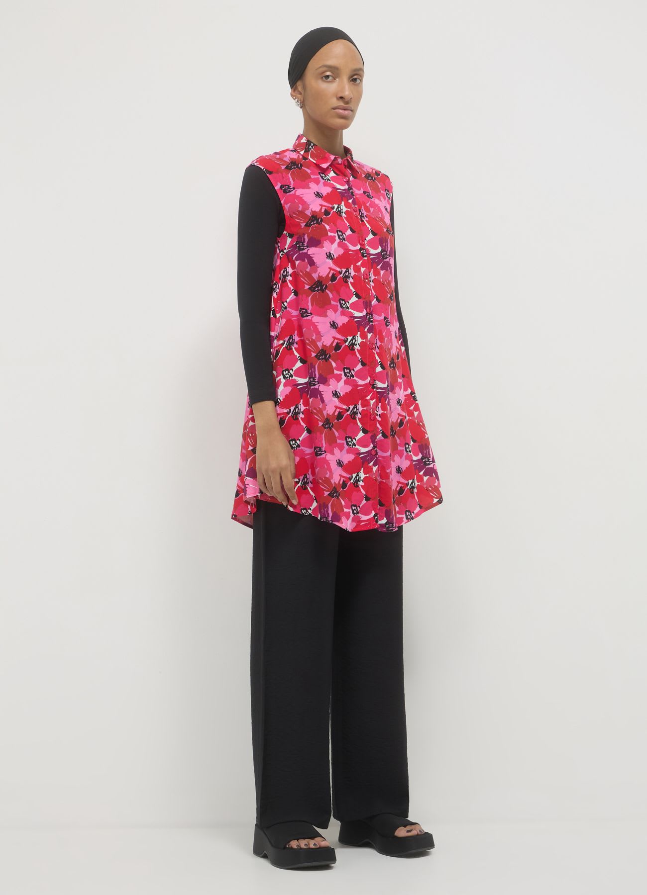 Camicia smanicata lunga fantasia