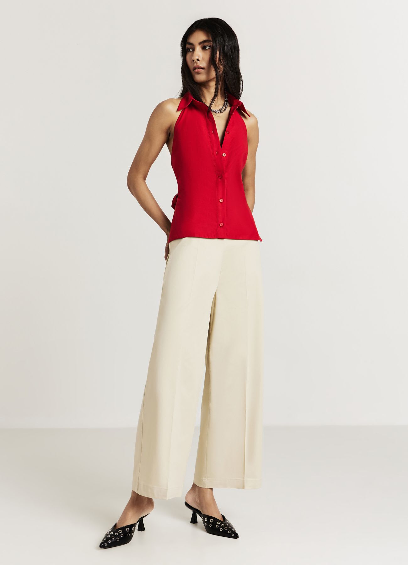Pantalone culotte in cotone
