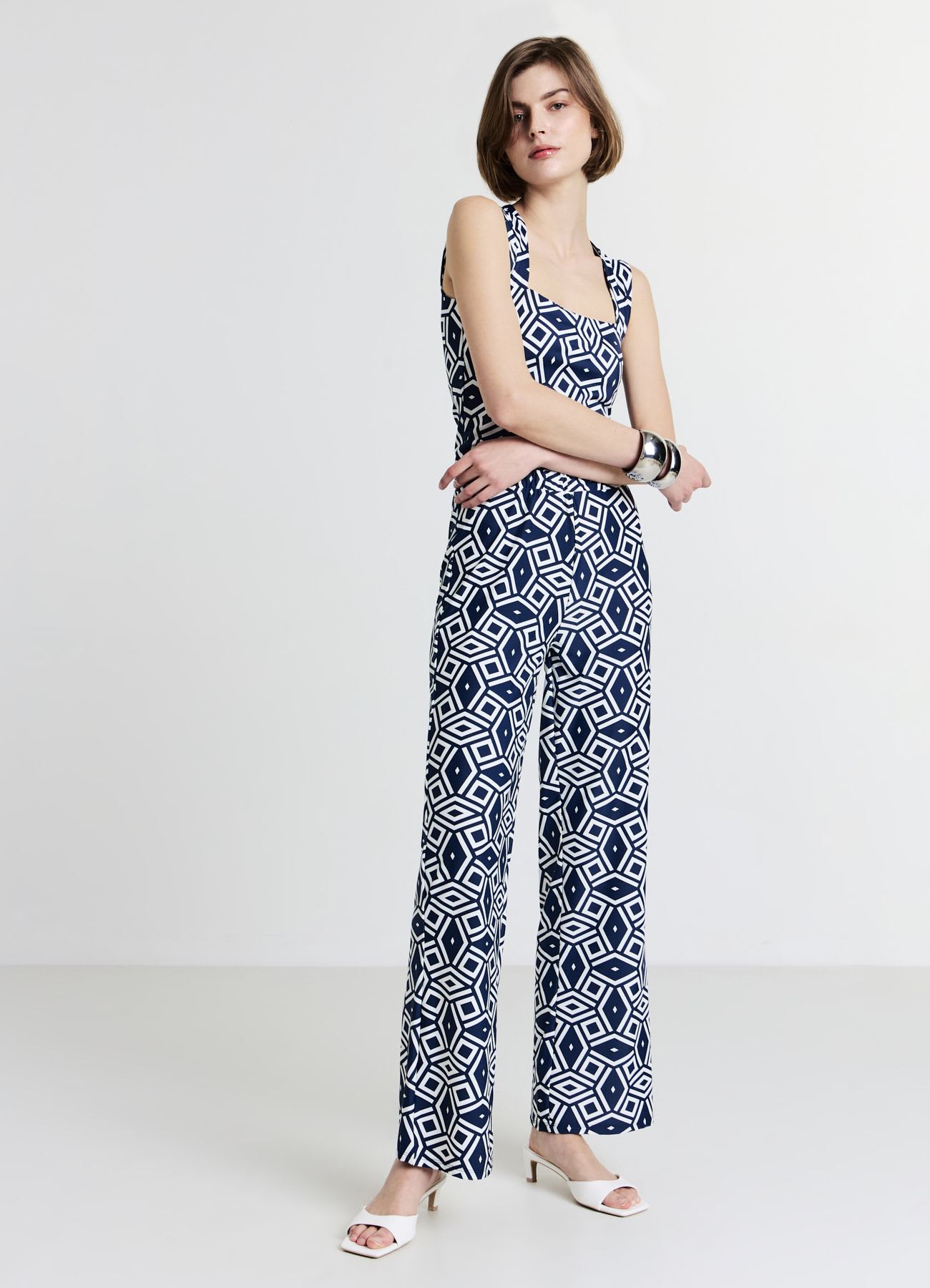 Pantalone palazzo a fantasia