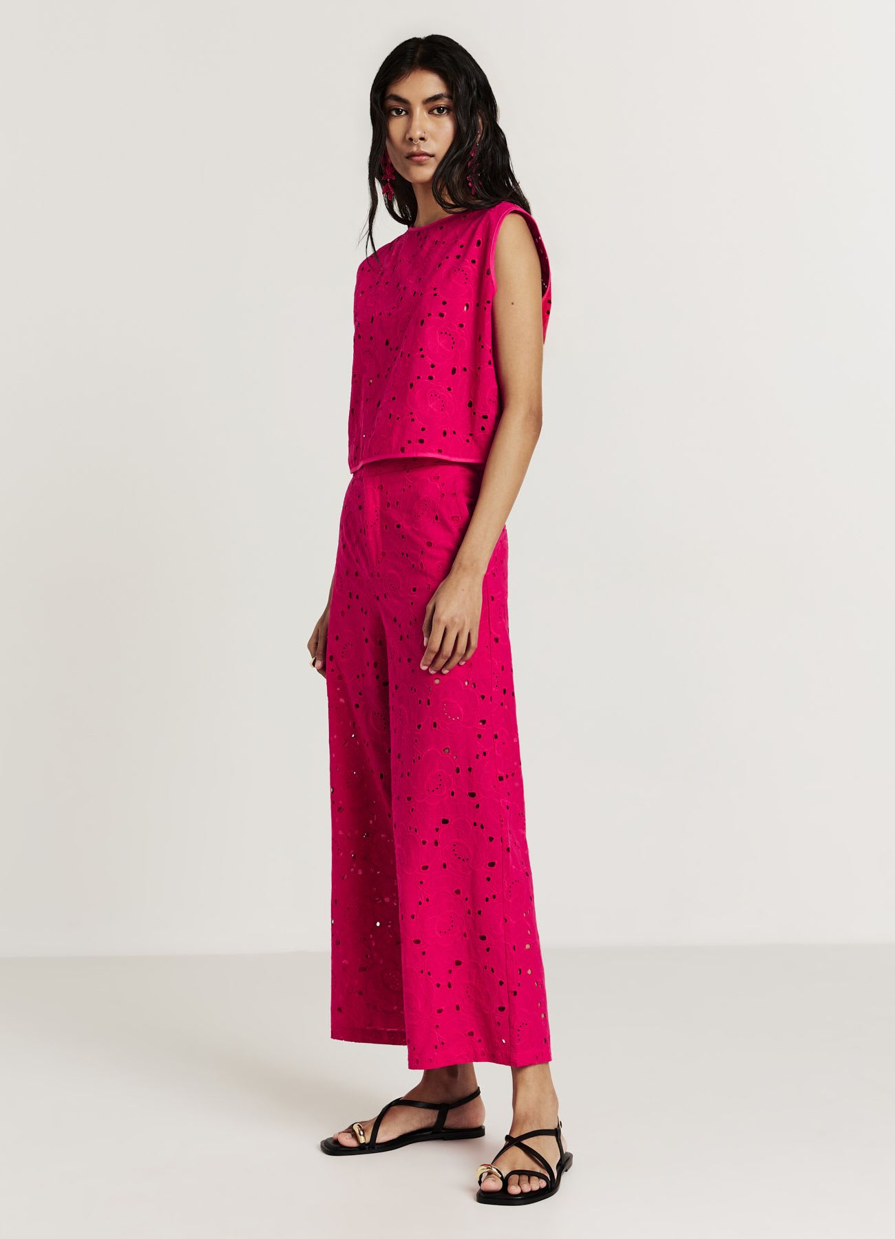 Pantalone culotte in sangallo