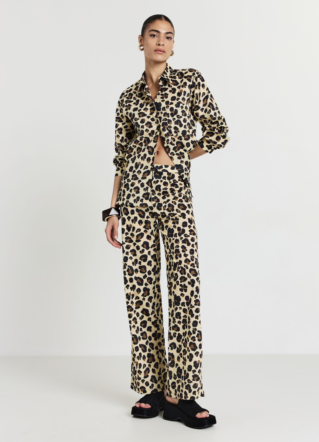 Pantalone straight animalier
