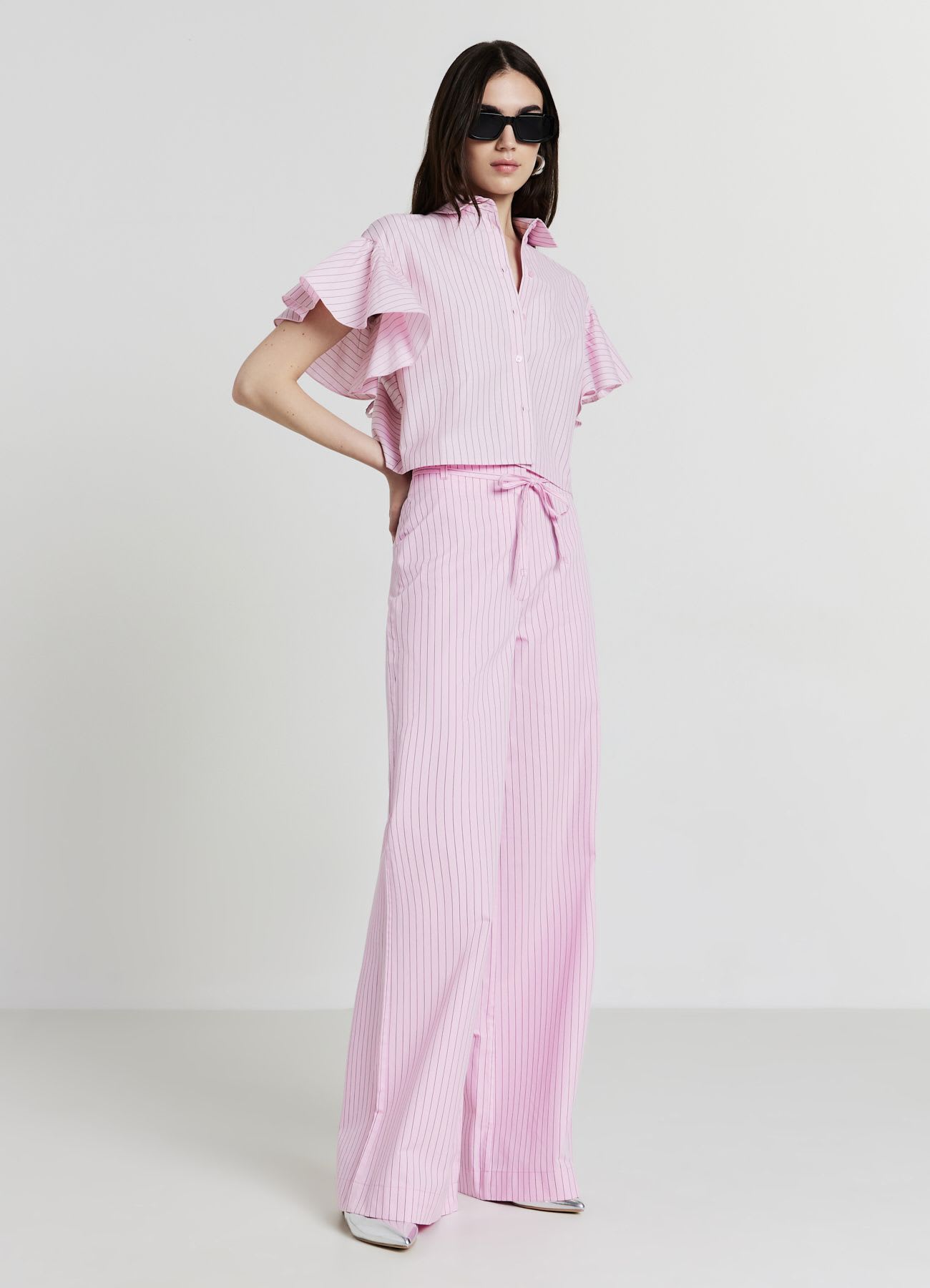 Pantalone a palazzo a righe