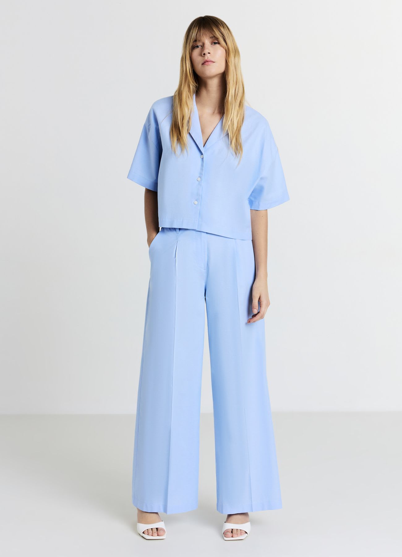 Pantalone straight in cotone