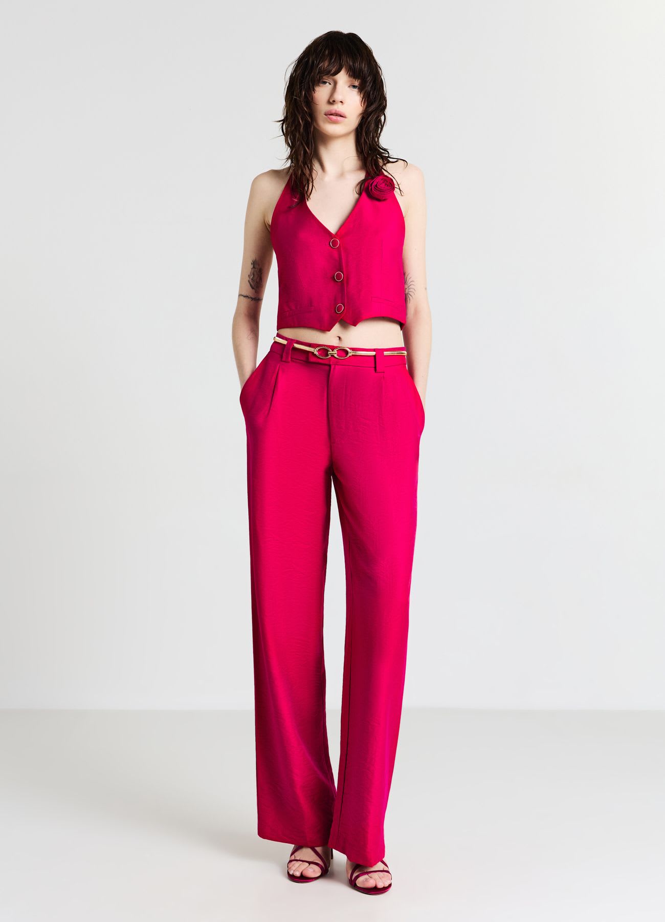 Gilet halterneck fiore