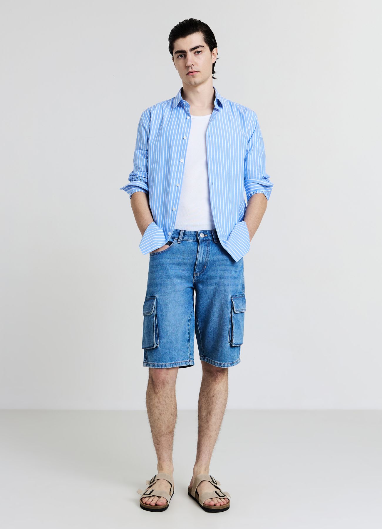 Pantaloncini denim cargo