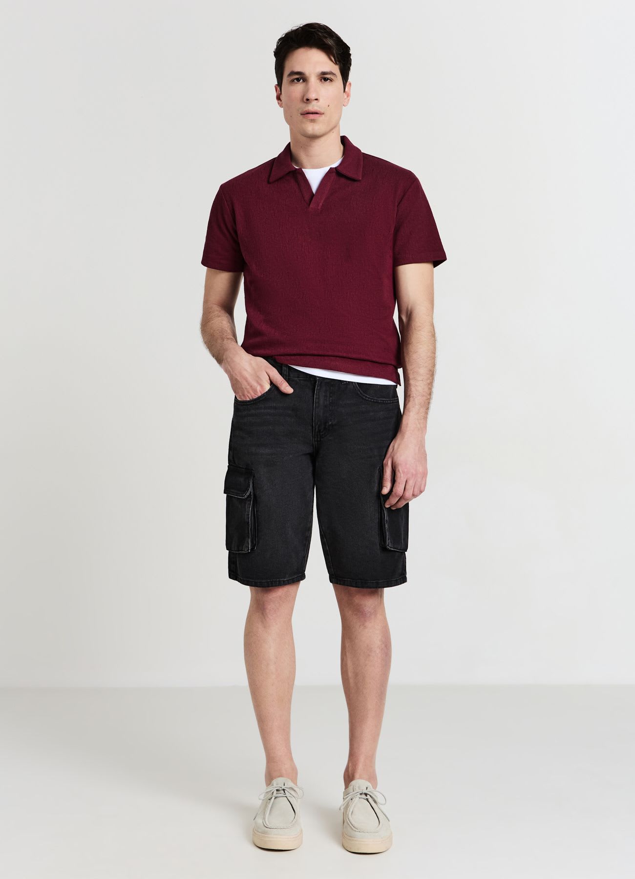 Pantaloncini cargo denim