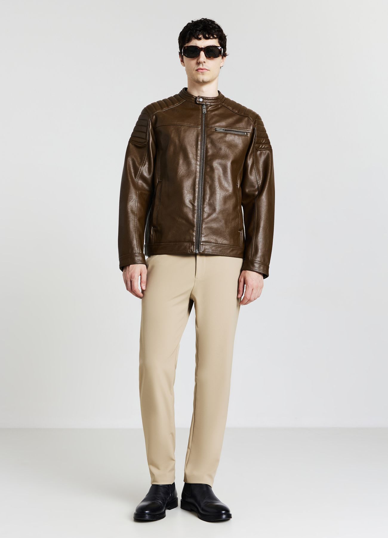 Giubbotto biker similpelle