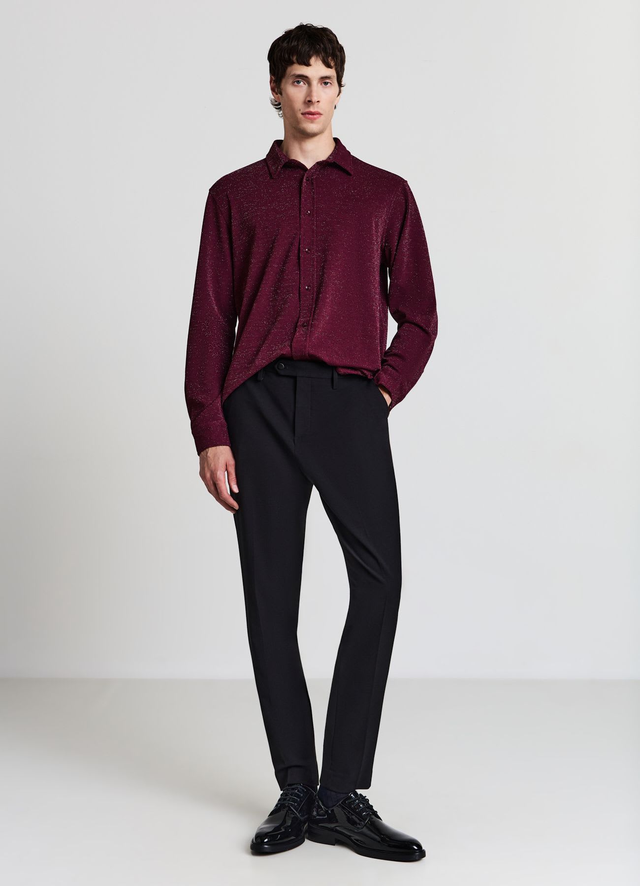 Camicia classica con effetto luccicante