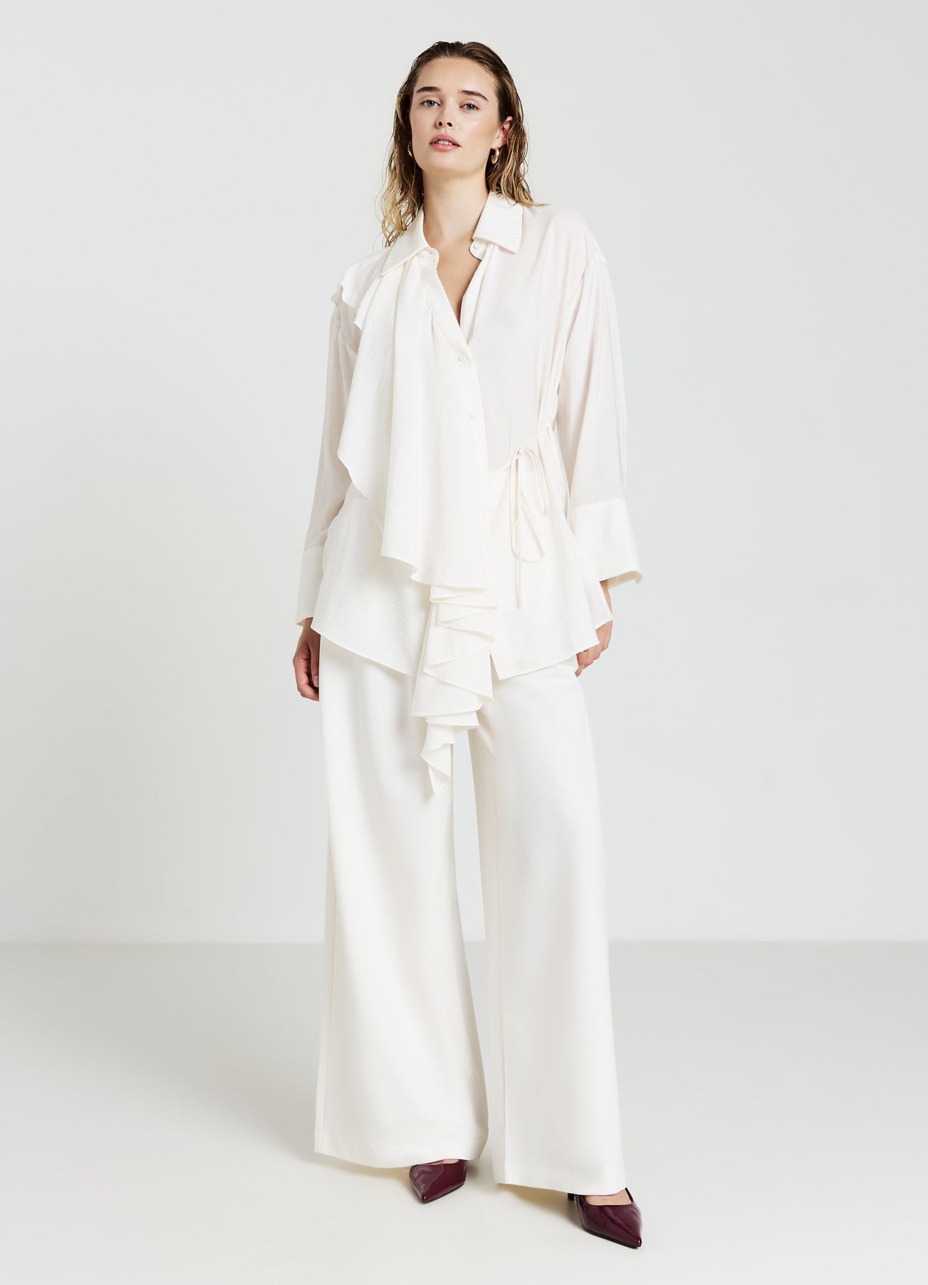 Camicia rouches laccio
