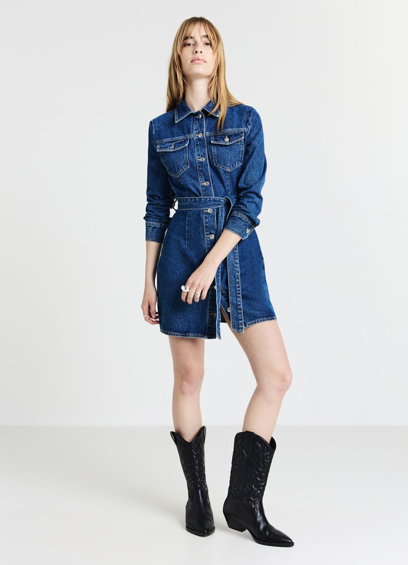 Abito camicia in denim
