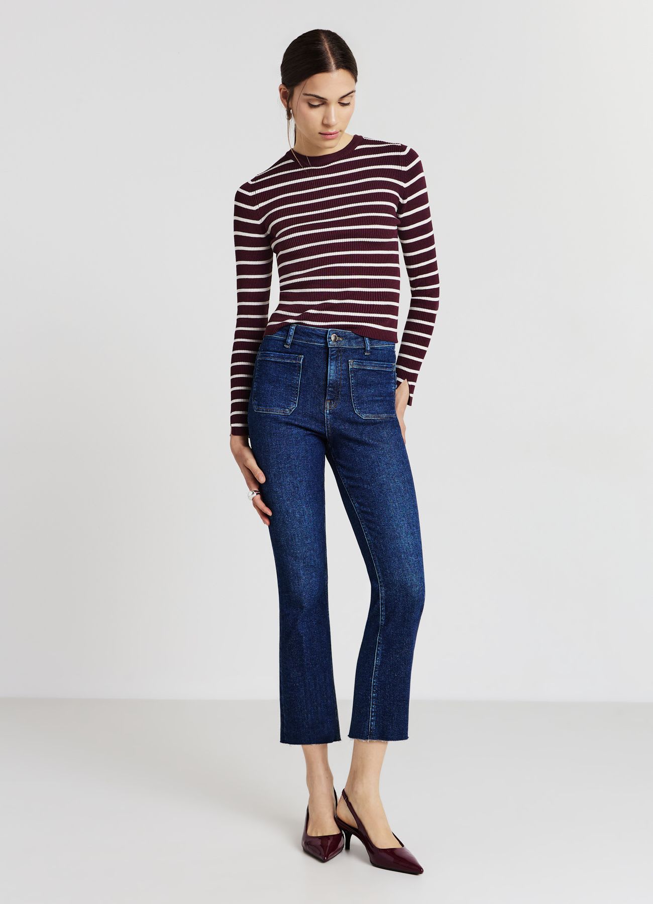 Maglia girocollo a righe