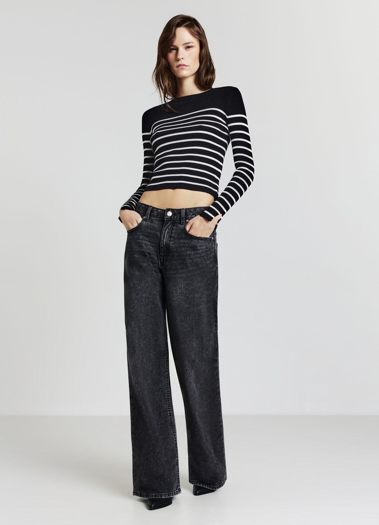 Maglia girocollo a righe