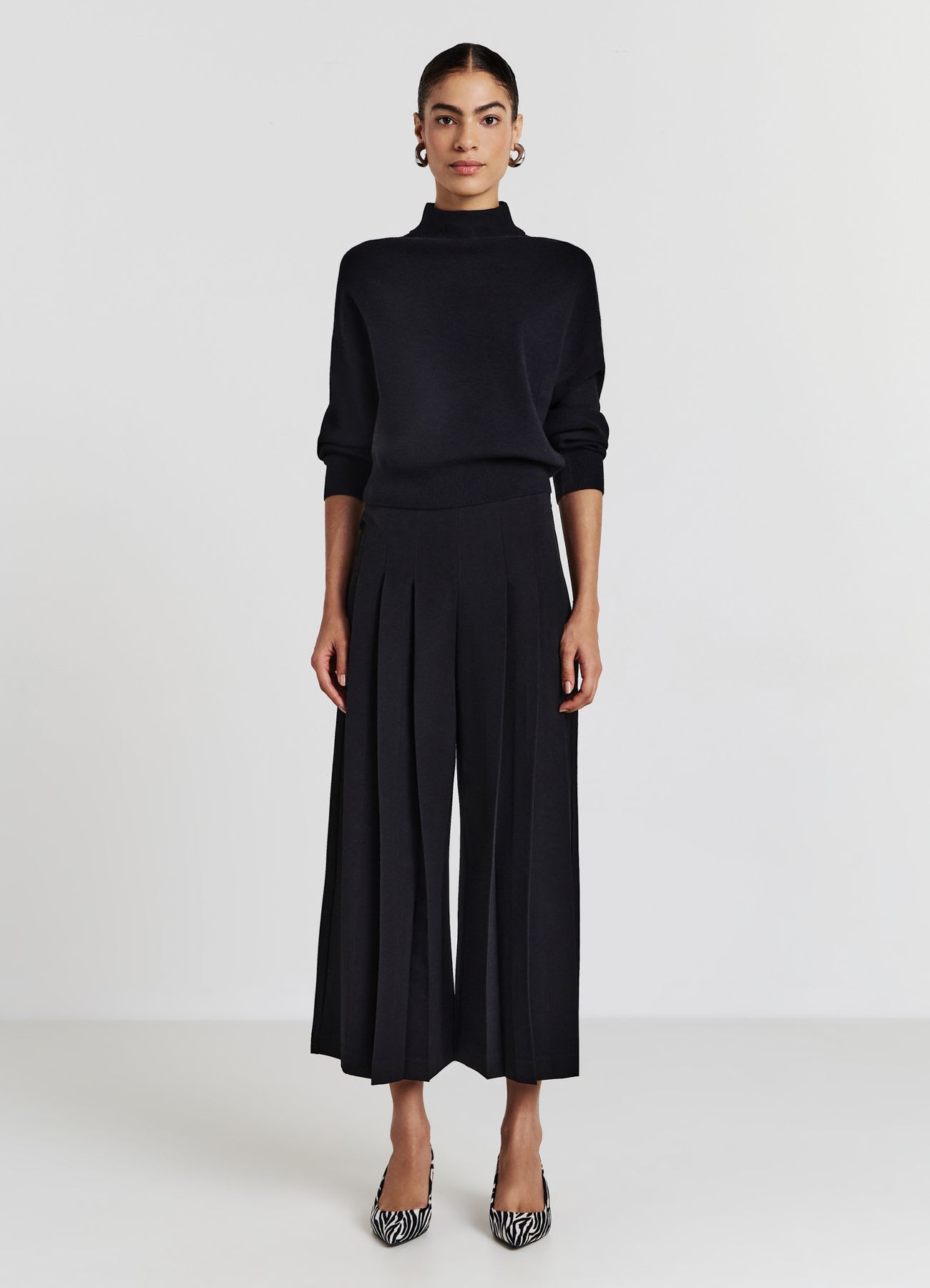 Pantaloni culotte pieghe