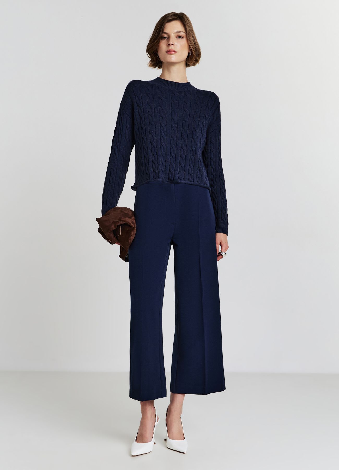 Pantaloni culotte a vita alta
