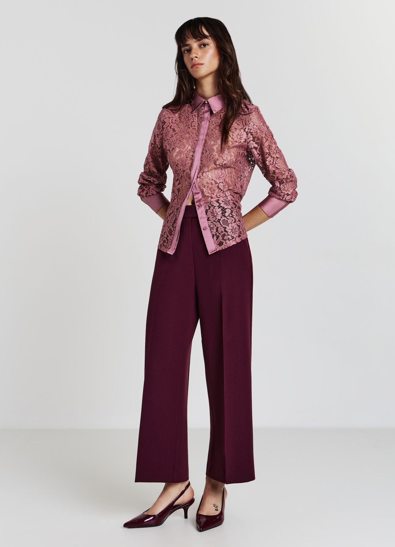 Pantaloni culotte a vita alta