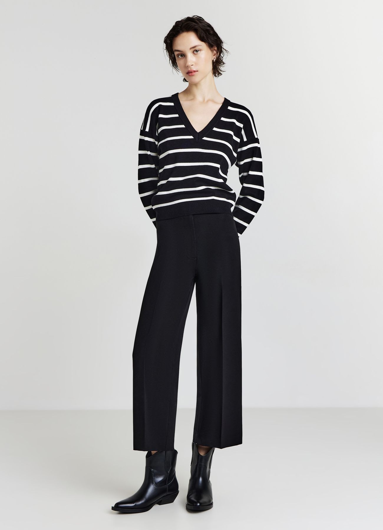 Pantaloni culotte a vita alta
