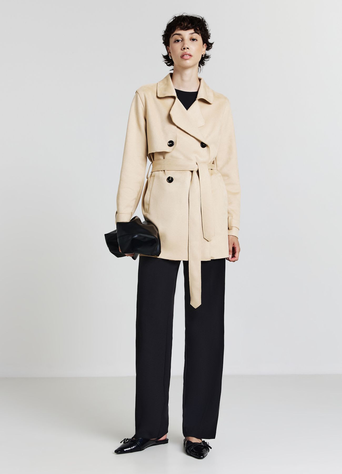 Trench simil camoscio
