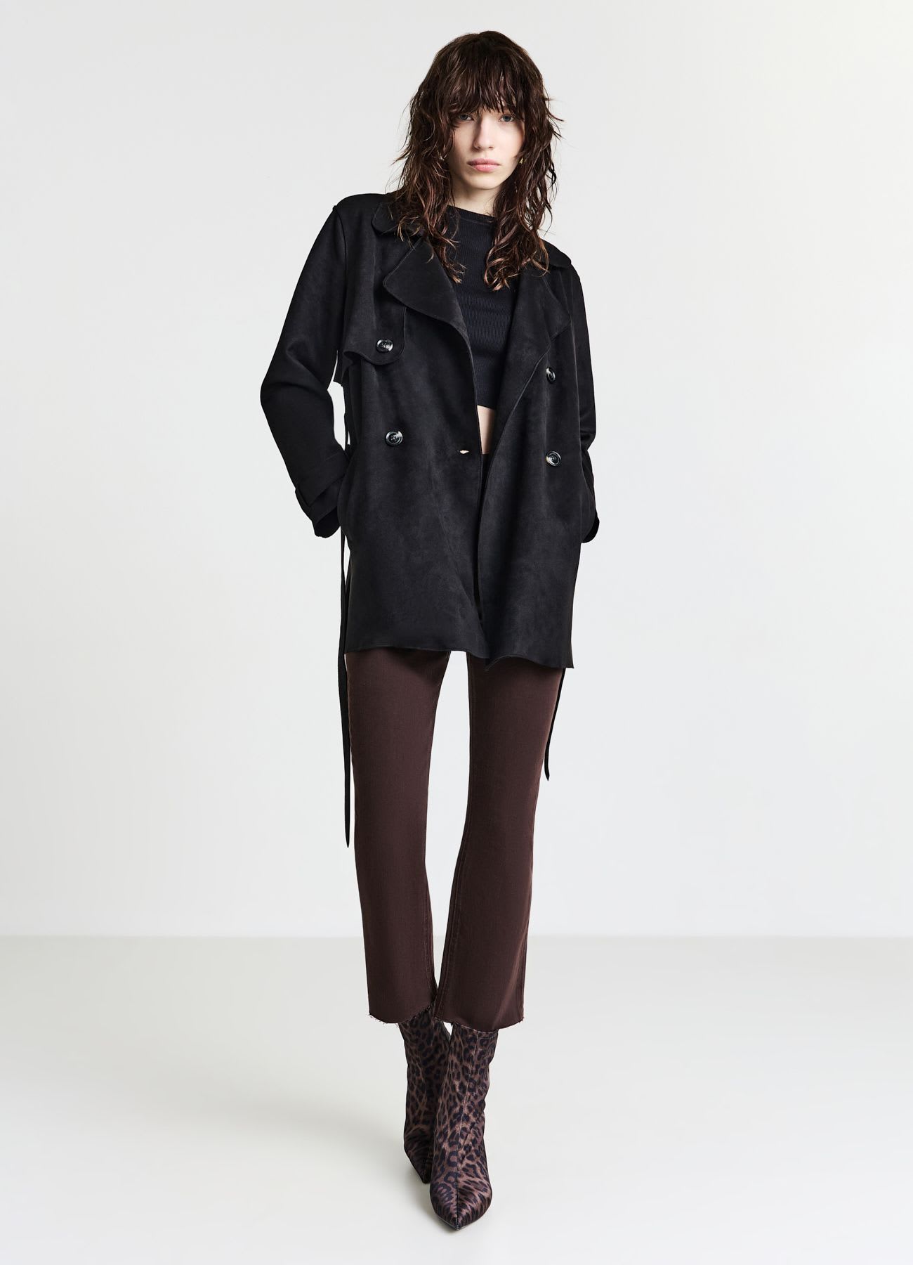 Trench simil camoscio