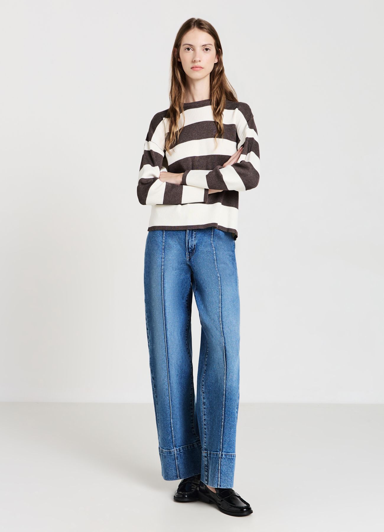 Maglia a righe in costina