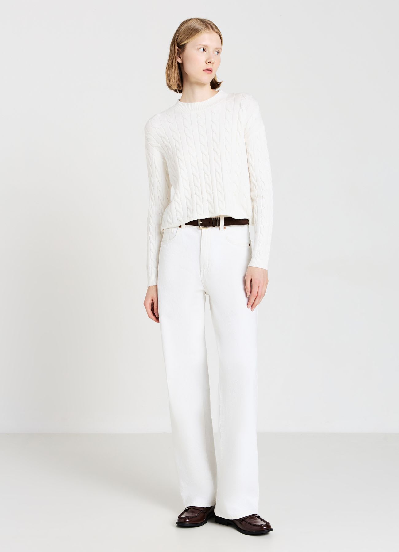 Maglia crop con trecce