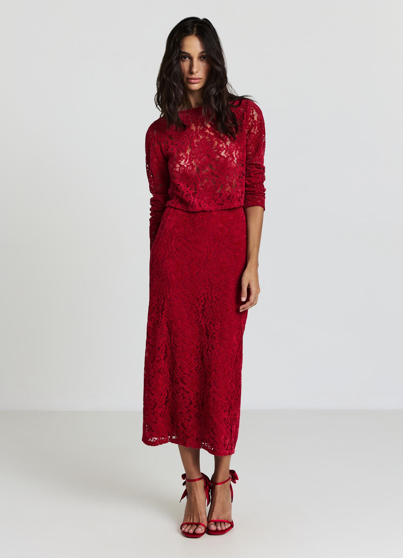 Blusa in pizzo floccato