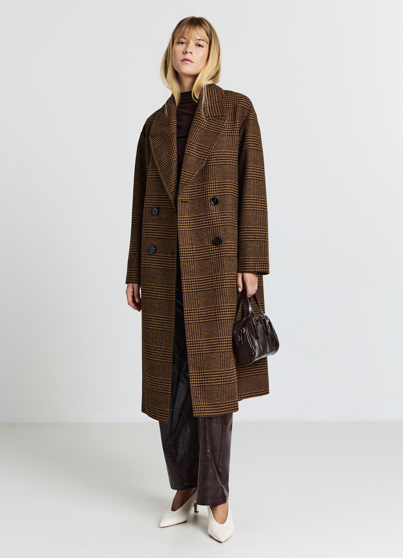 Cappotto doppiopetto a quadri