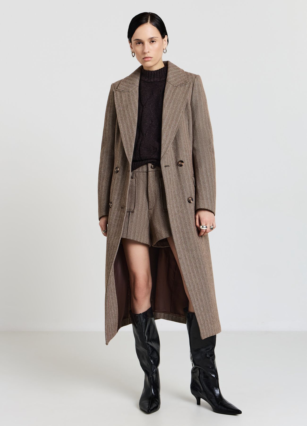 Cappotto doppiopetto spinato
