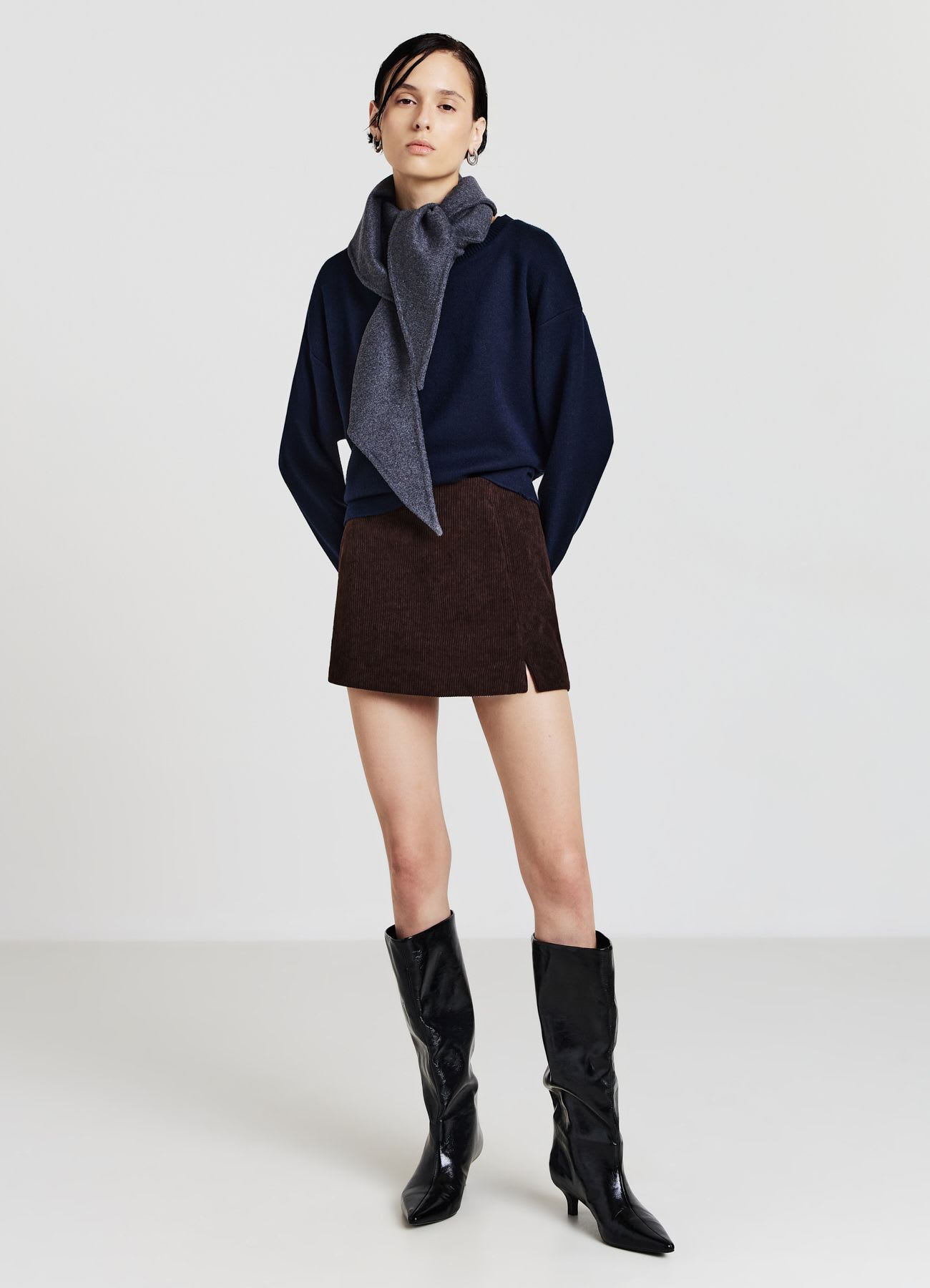 Gonna-pantalone effetto velluto