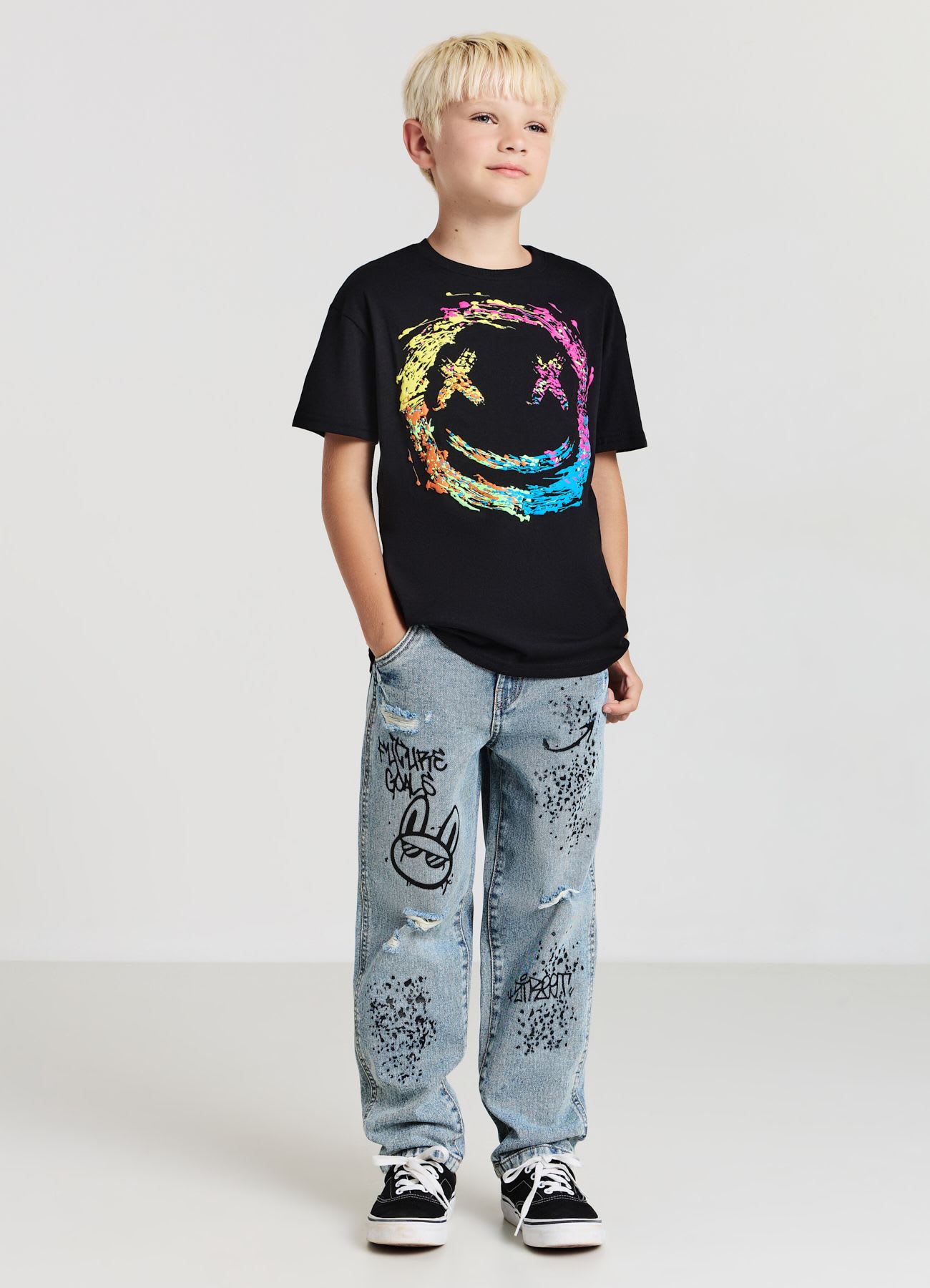 Jeans baggy con patch