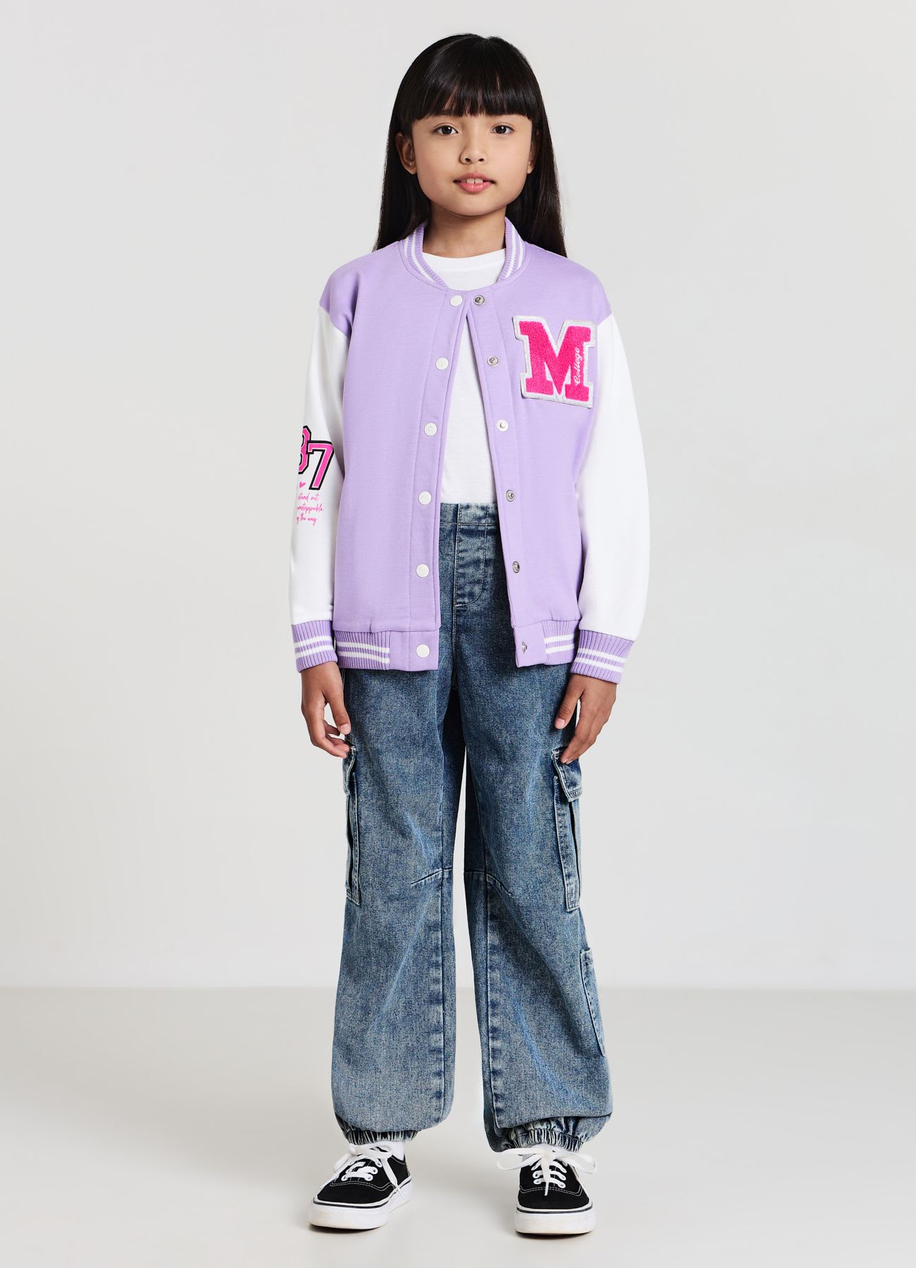 Bomber college con stampe
