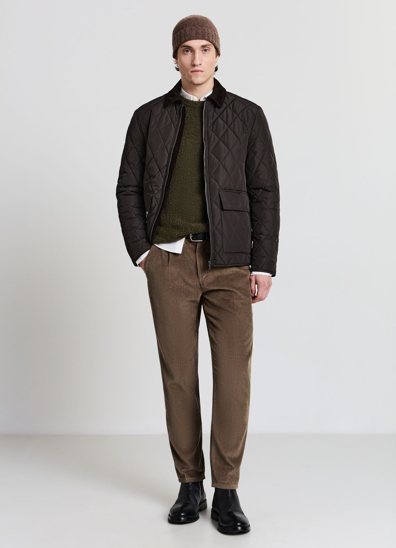 Pantaloni chino effetto velluto a coste